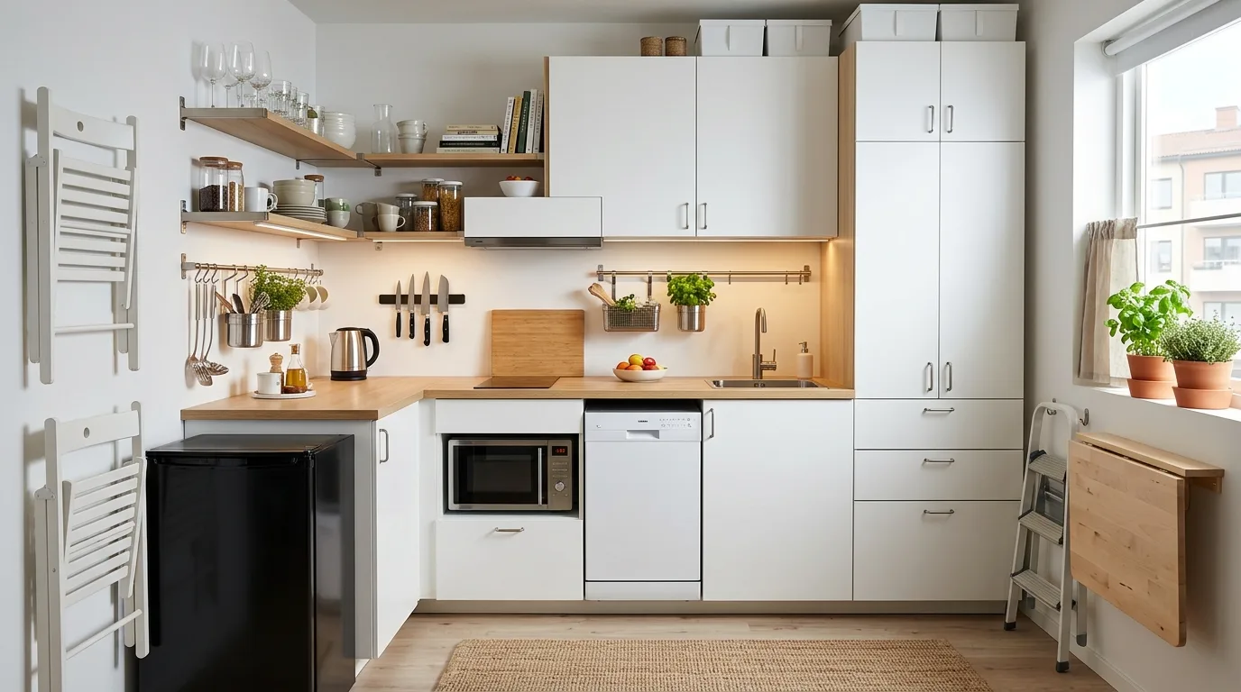 Use lighting upgrades to elevate the whole room inspiration for an IKEA kitchen.